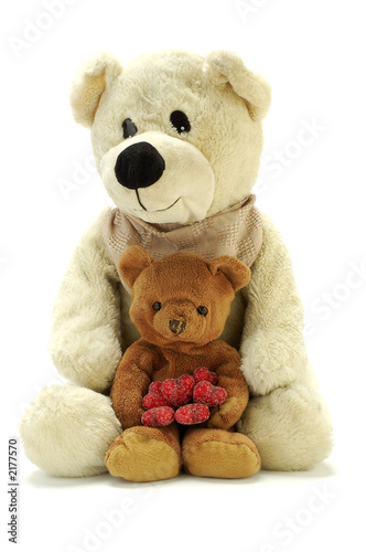 Photo: two teddy bears with hearts two teddy bears with hearts