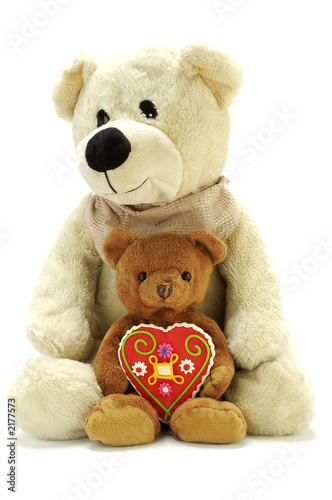 Photo: two teddy bears with sweet heart two teddy bears with sweet heart