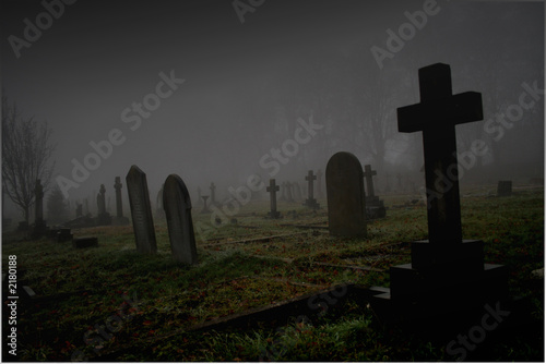 Photo: foggy graveyard foggy graveyard