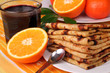 crêpes confiture et oranges