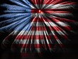 flag and fireworks