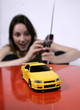woman and rc car woman and rc car