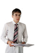 frightened young businesman frightened young businesman