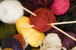 balls of yarn & knitting needles 2 balls of yarn & knitting needles 2