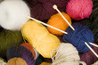 balls of yarn & knitting needles balls of yarn & knitting needles