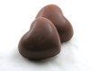 two chocolate heart candies