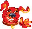 smiling red dog