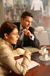 business man and woman talking in the office envir