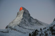 sun rising on matterhorn