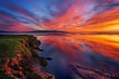 mongolia sunset on lake