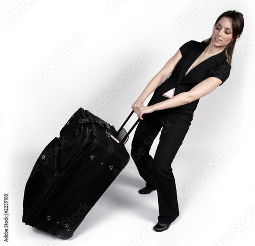 woman and suitcase woman and suitcase