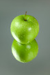 green apple reflection