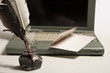 laptop and written equipment