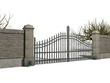 gate with bushes