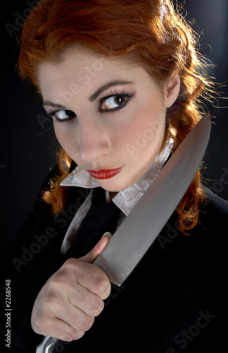 Photo: crazy schoolgirl with knife crazy schoolgirl with knife
