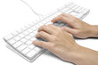 writing on a white computer keyboard