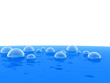 liquid of blue color with bubbles