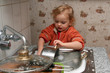 washing the dishes