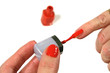 female painting fingernails