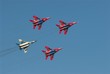 Photo: red and white jets red and white jets