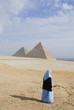 muslim woman at the pyramids