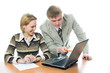 team businessman and woman work on laptop team businessman and woman work on laptop