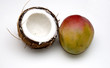 coconut and ripe mango coconut and ripe mango