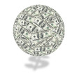 one hundred dollar bill globe