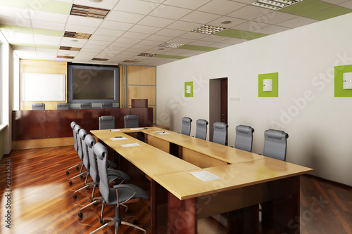 Illustration: 3d render of the conference hall 3d render of the conference hall