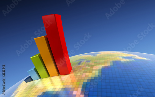 Illustration: 3d growth chart 3d growth chart