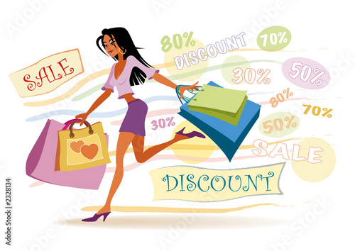 girl with shopping bags