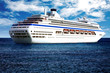 big cruise liner in open sea