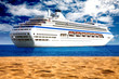 cruise liner by the beach