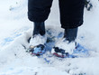 snow covered boots