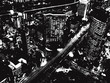 black and white city background