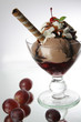 chocolate ice cream with cherry