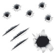 bullet holes and slashes