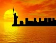 sunset over new york