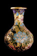 brass vase isolated on black