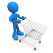 person with shopping cart