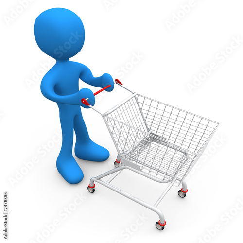 person with shopping cart