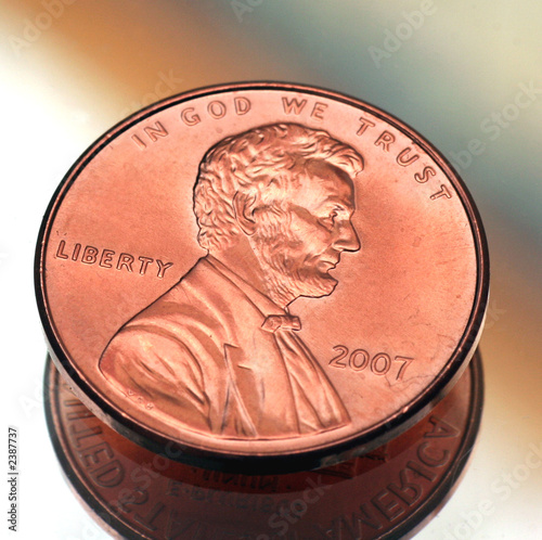 Photo: us penny on a mirror us penny on a mirror