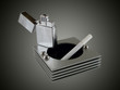 lighter, ash-tray and a cigarette composition lighter, ash-tray and a cigarette composition