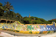 antoni gaudi hause and ceramic bench in park guell antoni gaudi hause and ceramic bench in park guell