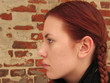 anxious redhead young girl