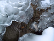 "winter": icy mountain creek formations,  poconos
