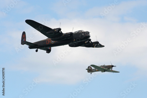 Photo: lancaster and hurricane. lancaster and hurricane.