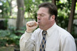 man coughing