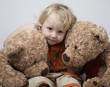 boy with teddy bears