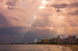 ray in clouds on the seascape ray in clouds on the seascape